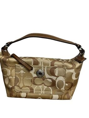 Coach Y2K Trendy Mini Satchel in Tan and Cream Signature Canvas
